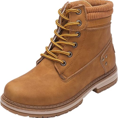 Women's Work Waterproof Hiking Combat Boots Lace up Low Heel Booties Ankle Boots