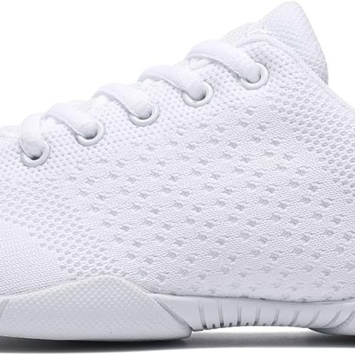 Youth Cheer Shoes Girls White Cheerleading Shoes Dance Athletic Training Breathable Fabric Dancing Lightweight Competition Comfortable Sport Kids Girls Cheer Sneakers